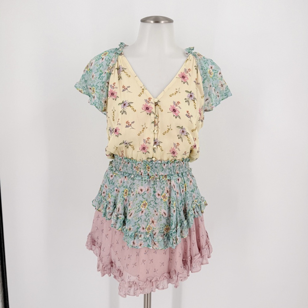 Yumi Kim Floral Mini Dress in Yellow, Blue, and Pink - Picture 2 of 10
